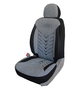 DS Automobiles DS 4 Crossback Uyumlu Keten Kumaş Oto Koltuk Kılıfı - GRİ-SİYAH (Karışık)