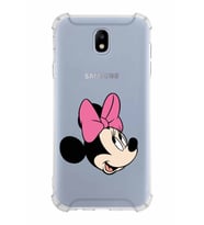 Samsung Galaxy J7 Pro  Köşe Korumalı Antişok Kapak Minnie Mouse Tasarımlı Şeffaf  Kılıf