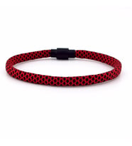 KIRMIZI SİYAH PARACORD İPLİ MIKNATISLI ERKEK BİLEKLİK M012D