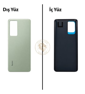 Redmi K60 Yeşil Arka Pil Kapağı Batarya Kapağı Lazer Kesim Back Cover