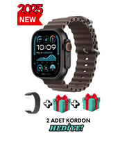 Xiaomi Redmi Note 9 Uyumlu Akıllı Saat Watch ULTRA2 49MM Kordon Hediyeli - Son Versiyon (Kahverengi)