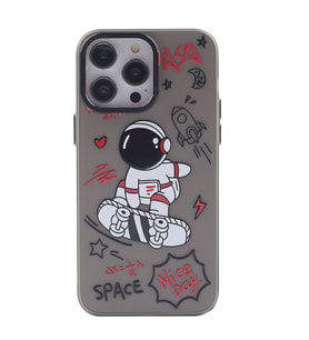 Iphone 14 Kılıf Desenli Kapak - Siyah - 1