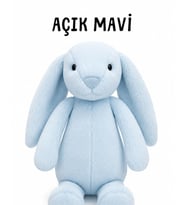 35 cm Uyku Arkadaşı Tavşan – Toscana Kumaş - Açık Mavi