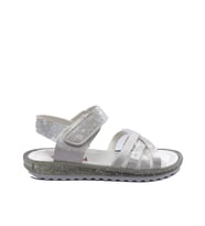 Arzen 4010 Simli Bantlı Kız Çocuk Bebe Sandalet Ayakkabı  (Beyaz)