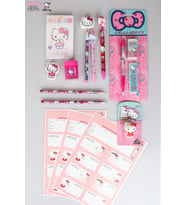 DEKOMUS İLE LİSANSLI HELLO KITTY 16 PARÇA KIRTASİYE SETİ SİLGİ TEPELİ GEÇMELİ KALEM,VERSATİL UÇLU KALEM,KURŞUN KALEM,SİLGİ VE KALEMTRAŞ SETİ (Pamuk Şeker)