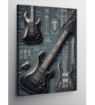 Kanvas Tablo Elektro Gitar Ve Eskiz