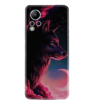 Infınix Note 12 Kılıf Resimli Desenli Baskılı Silikon Wolf and Moon 1380