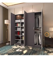 Kenzlife gardırop 4 kapılı kaktüs 180*160*52 gri XLARGE kapaklı gardolap dolap