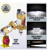H4 Lazer Mercekli Ufuk Çizgili Far Ampulü Araç Motosiklet Led Xenon Lamba Şimşek Etkili 40w 12/24v