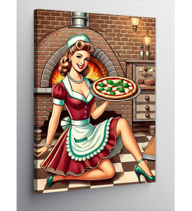 Kanvas Tablo Pizza Servis Eden Kadın
