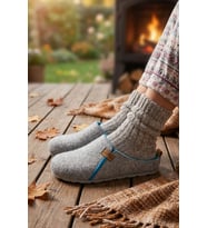 Gezer Kışlık Keçe Comfort Taban Kadın Ev Bahçe Terlik