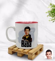 BK Gift Kişiye Özel Baba Godfather Karikatürlü İçi Kırmızı Renkli Kupa Bardak Model 3