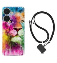 Realme C55 Kılıf Resimli Boyun Askılı İpli Desenli Silikon Colorfull Leon 2 1388