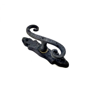 Antika Tarz Dekoratif Pirinç Kıvrık Pencere Kolu - 130x33 Mm, Oksit