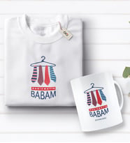BK Gift Kişiye Özel Karizmatik Babam Tasarımlı Beyaz Tişört ve Kupa Seti-1 (Model 1)