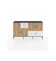 Arges Konsol 5 Raflı 3 Çekmeceli 5 Kapaklı 176x30x99 Antrasit-Çam/Aytaşı