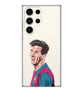 Samsung Galaxy S23 ULTRA Uyumlu Lionel Messi Tasarımlı Şeffaf Telefon Kılıfı