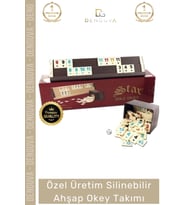 #OkeyTakımı Kir Tutmaz Çizilmeye Dayanıklı Silinebilir Altın Şık Ev Kafe Okey Takımı