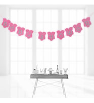 Baby Shower Simli Eva Uzar Yazı, 1,5 mt - Pembe