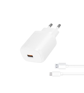 Quick Charge 3.0 Micro USB Hızlı Şarj Seti 18W Adaptör + Micro USB Kablo (Beyaz)