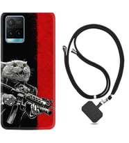 Vivo Y11S Y21S Y20 Y20S Y70 Kılıf Boyun Askılı Silikon Çılgın Kedi 1674