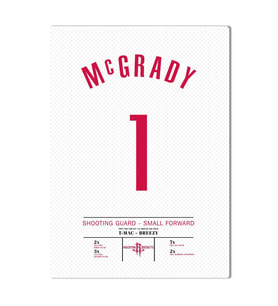 Tracy McGrady Forma Kanvas Tablo 40x55cm NBA Houston Rockets Jersey