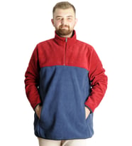 Mode XL Erkek Sweat Polo Yaka Yarım Fermuarlı Polar 22552 İndigo