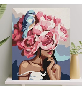 Sayılarla Boyama Tuval Seti Fırça Boya Dahil (Çıtalı) 40x50 CM - Manolya