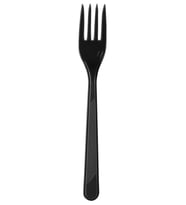 Plastik Çatal Siyah Renkli Parti Piknik Davet Doğum Günü Çatalı - 18 Cm. - 25 Adetlik Paket