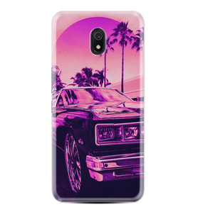 Xiaomi Redmi 8A 8 Pro 9C 9T 10C 11T Pro Kılıf Desenli Silikon Mor Araba 1711