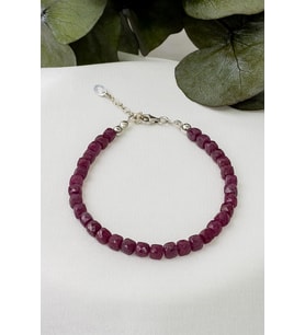 Yakut Taşı Bileklik ( 925 Ayar Gümüş Aparatlı ) (Pembe)