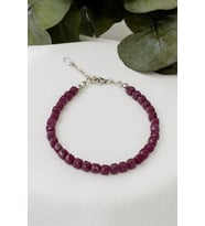 Yakut Taşı Bileklik ( 925 Ayar Gümüş Aparatlı ) (Pembe)