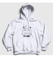 Presmono Unisex Beyaz Anya Smug Face Anime Spy X Family Kapüşonlu Sweatshirt 317057tt