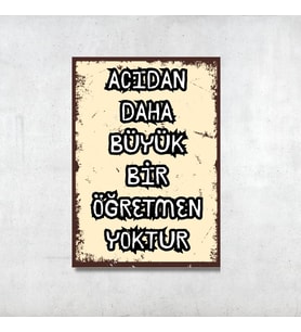 Anlamlı Sözler Yazılı MDF Duvar Panosu - 20x28 cm Vintage Tasarım Levha