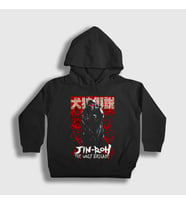 Presmono Unisex Çocuk Siyah The Wolf Brigade Jin Roh Kapüşonlu Sweatshirt 545378tt