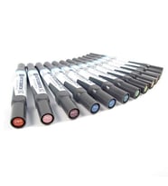 Zig Kurecolor Twin S Marker Kalem 12 RENK SET GRAY COLORS 