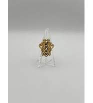 Arnes Jewelry Çelik 22 Ayar Altın Kaplama Ayarlanabilir Yüzük (Gold)