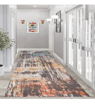 Rovigo Home Dijital Baskı Yıkanabilir Kaymaz Taban Salon Halısı Ve Yolluk RVG0965-FNL214 (Kahverengi)