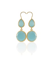 Kadir Jewellery 22 Ayar Altın Kaplama Kadın Taşlı Küpe -El İşçiliği Ve Hipoalerjenik Küpe