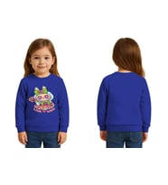 Unisex Labubu Baskılı Çocuk Swaetshirt 3 İplik Şardonlu (SAKS MAVI)