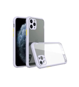 Newface Apple iPhone 11 Pro Max Kılıf Miami Şeffaf Silikon - Lila