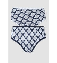 2li Kadın Damalı Bikini Arka Düz Yüksek Bel İnce Lastik Ekonomik (Karışık)