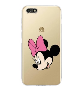 Huawei Y5 2018  Kamera korumalı Kapak Minnie Mouse Tasarımlı  Şeffaf Kılıf