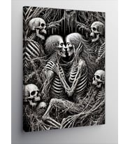 Kanvas Tablo İskeletler ve Gotik Manzara