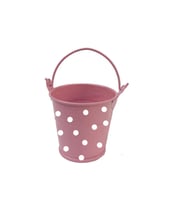 Metal Kova Puantiyeli Sade (10 Adet)  Pembe