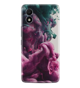 TCL 303 Kılıf Resimli Desenli Baskılı Silikon Pink Green Cloud 1306