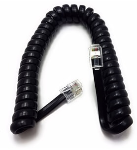 Kablolu Telefon Uyumlu Spiral Kablo Siyah