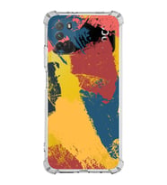 Xiaomi Poco M3 Köşe Korumalı Antişok Kapak Brushstroke Tasarımlı Şeffaf Silikon Kılıf