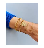 Altın Kaplama 4'Lü Kombin Bileklik Seti Gold Renk Zincir Bilezik Künye