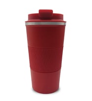 Aliyosso Paslanmaz Çelik Termos Kaydırmaz Taban Silikon Gövdeli 500 Ml Kırmızı